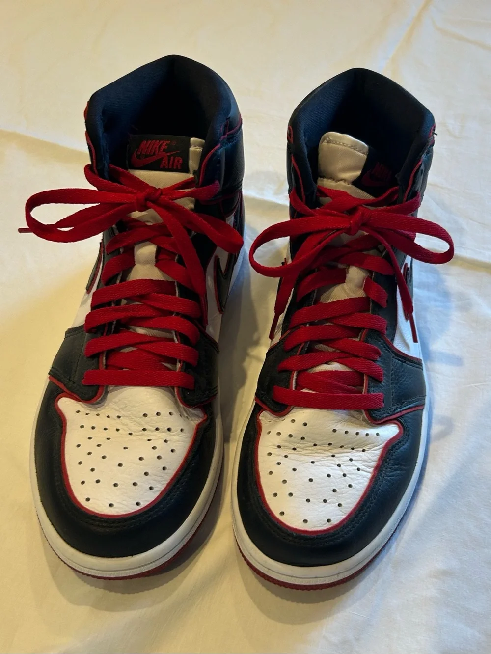 Jordan One Bloodline High-Top Sneakers - White/Black/Red